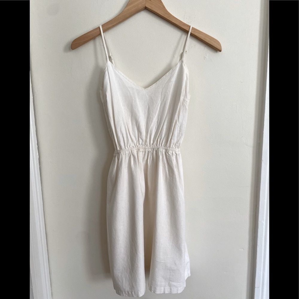 Women’s J.Crew white linen/cotton dress. XXS.